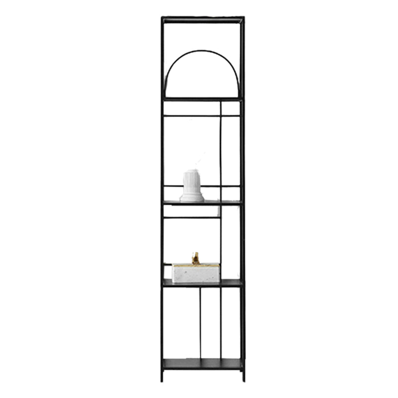 Glam Open Back Bookcase Standard Metal Bookshelf with Shelves