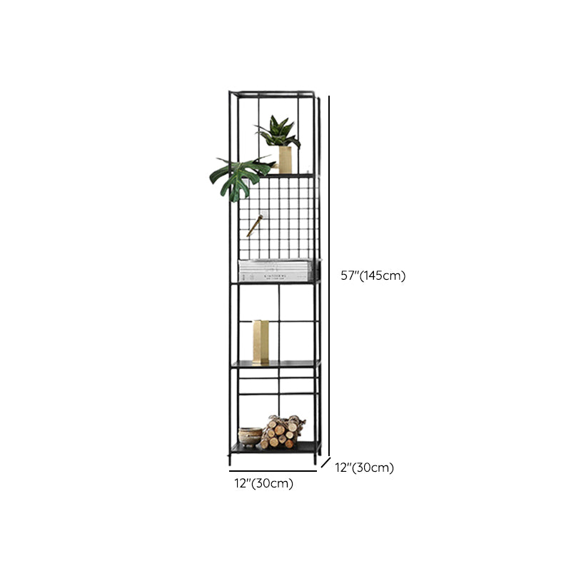 Glam Open Back Bookcase Standard Metal Bookshelf with Shelves