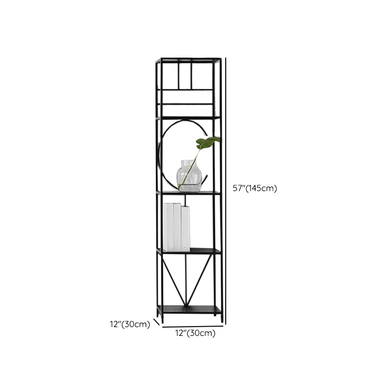 Glam Open Back Bookcase Standard Metal Bookshelf with Shelves