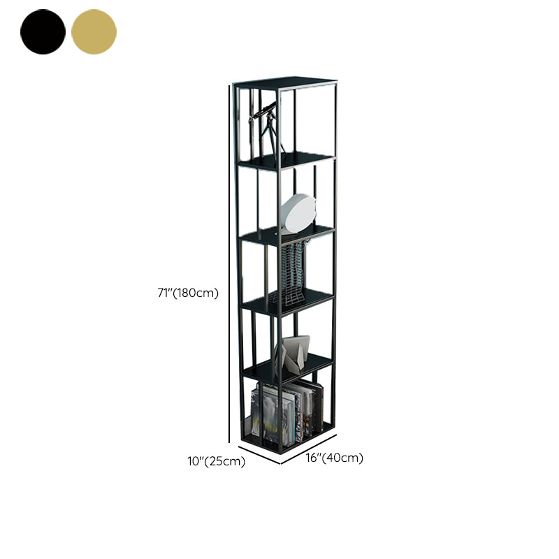 Glam Open Back Bookcase Standard Metal Bookshelf with Shelves