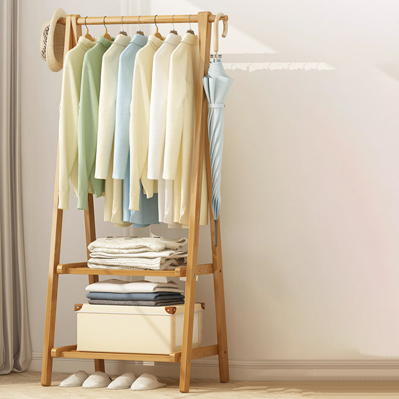 Contemporary Coat Rack Free Standing Storage Shelves Wooden Coat Rack for Living Room