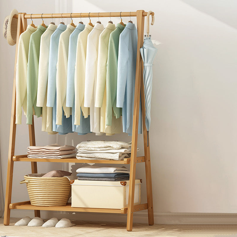 Contemporary Coat Rack Free Standing Storage Shelves Wooden Coat Rack for Living Room