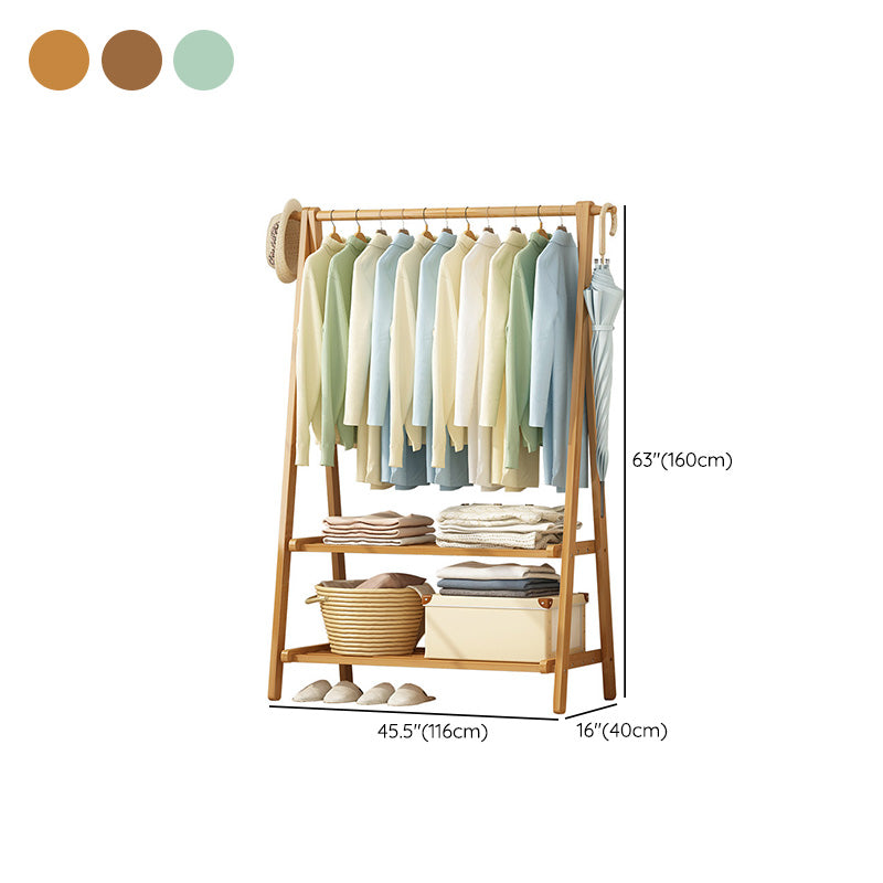 Contemporary Coat Rack Free Standing Storage Shelves Wooden Coat Rack for Living Room