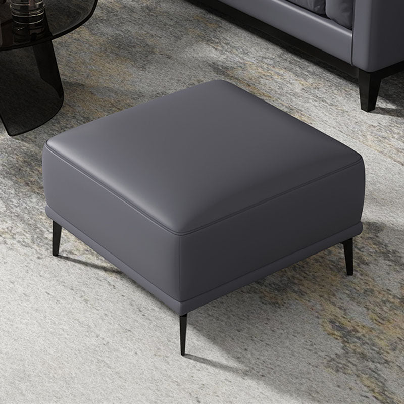 Contemporary Ottoman Faux Leather Stain Resistant Square Ottoman with 4 Legs