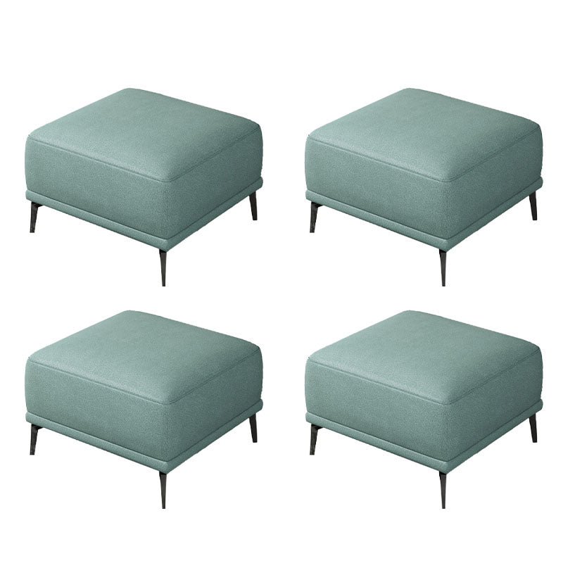 Contemporary Ottoman Faux Leather Stain Resistant Square Ottoman with 4 Legs