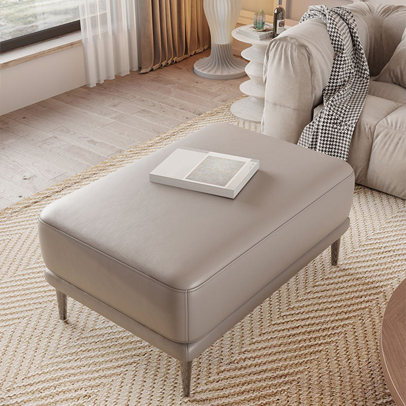 Rectangle Footstools Genuine Leather Foot Stool , 23.4 Inch Width