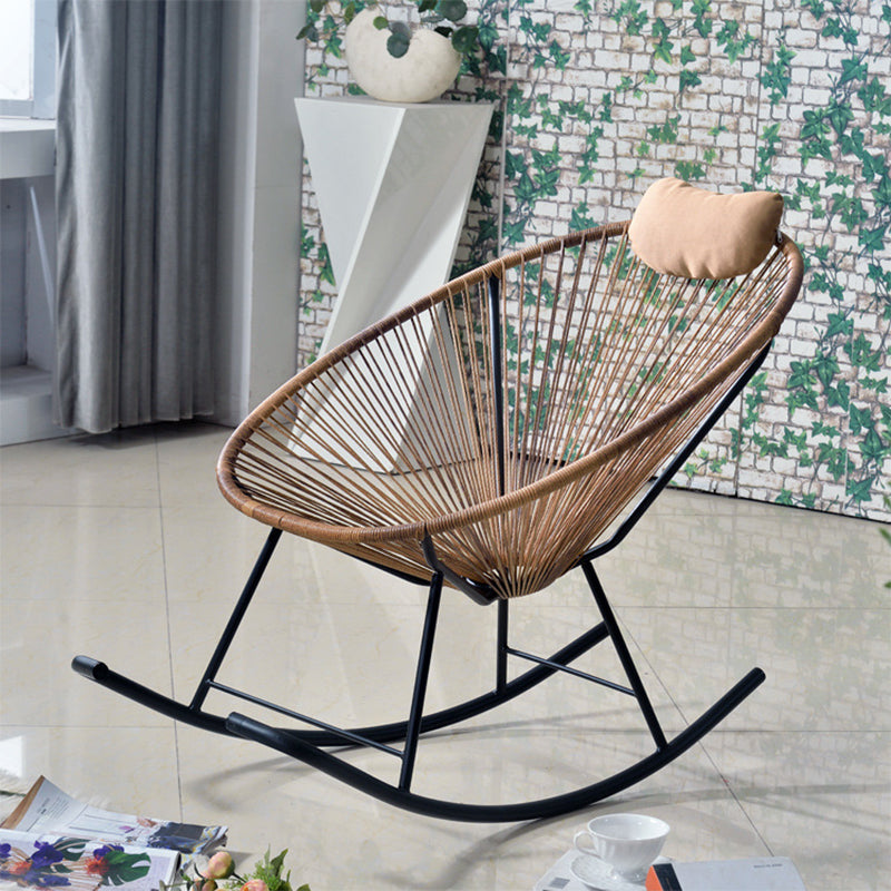 Contemporary Lazy Single Rocking Chair Rattan Rocking Chair for Break