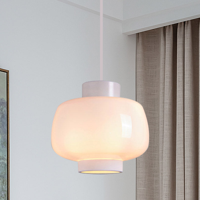 Laternen Wohnzimmer Suspension hellrauch grau/creme/cognac glas 1-Kopf-Moderne Hanging Anhänger