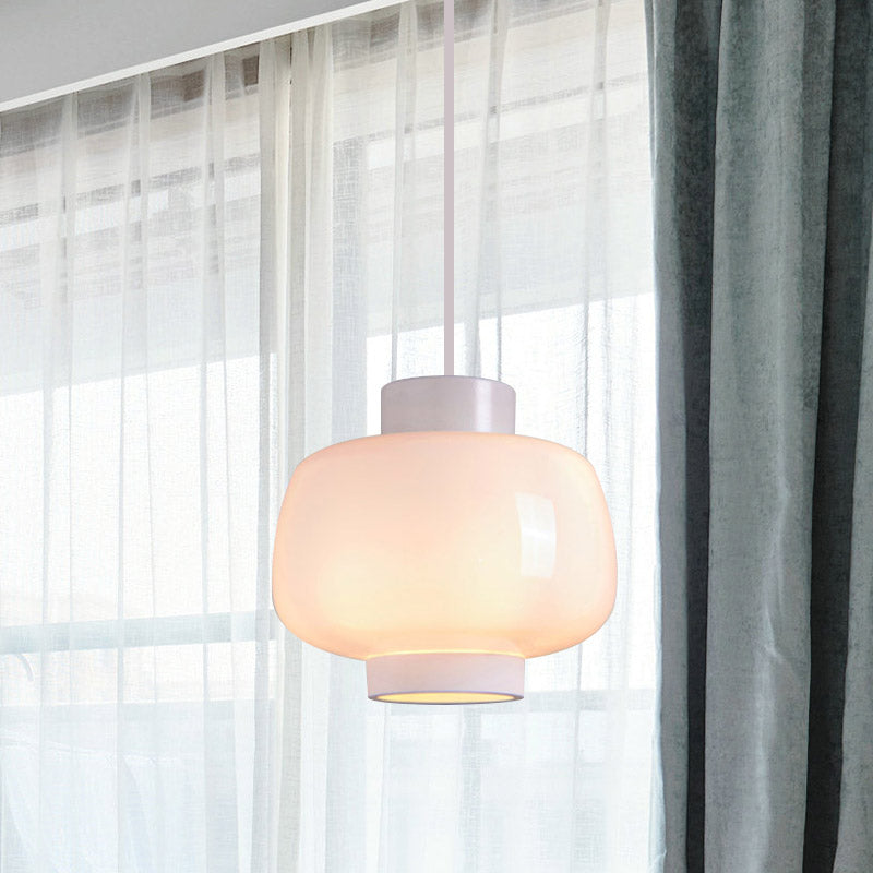 Laternen Wohnzimmer Suspension hellrauch grau/creme/cognac glas 1-Kopf-Moderne Hanging Anhänger