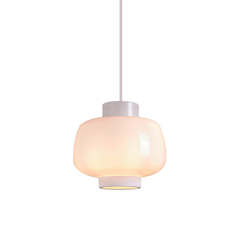 Laternen Wohnzimmer Suspension hellrauch grau/creme/cognac glas 1-Kopf-Moderne Hanging Anhänger