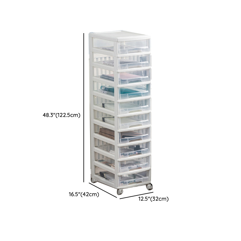 Transparent Filing Cabinet Modern Plastic Drawers Cabinet for Office