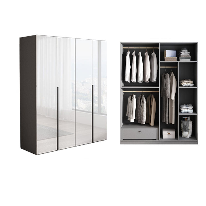 Bedroom Wooden Wardrobe Cabinet Modern Armoire with Soft Close Doors