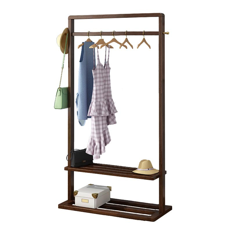 Solid Wood Storage Armoire Modern Style Bedroom Wardrobe with Shelves