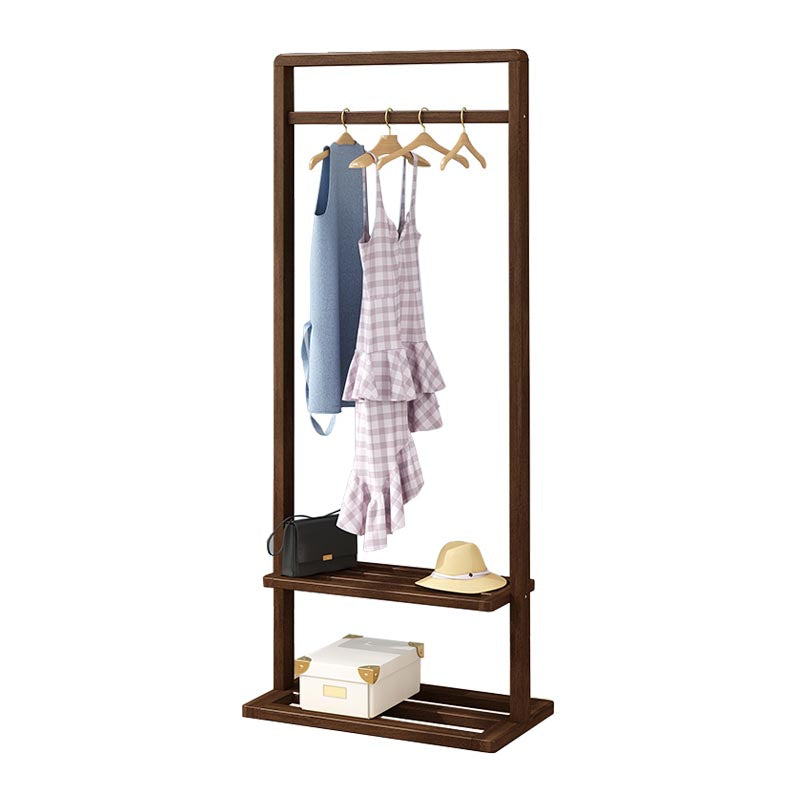 Solid Wood Storage Armoire Modern Style Bedroom Wardrobe with Shelves
