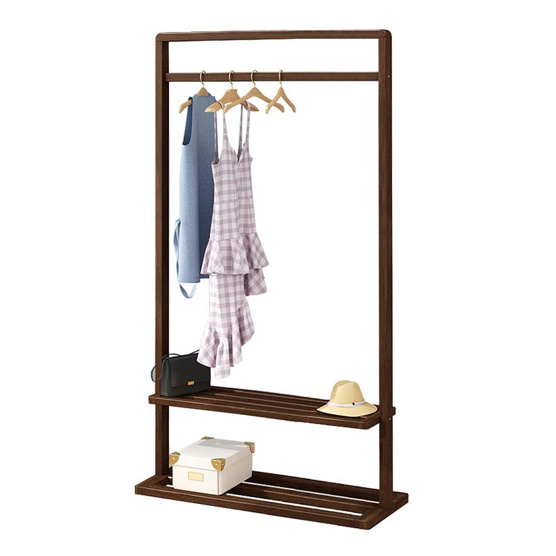 Solid Wood Storage Armoire Modern Style Bedroom Wardrobe with Shelves
