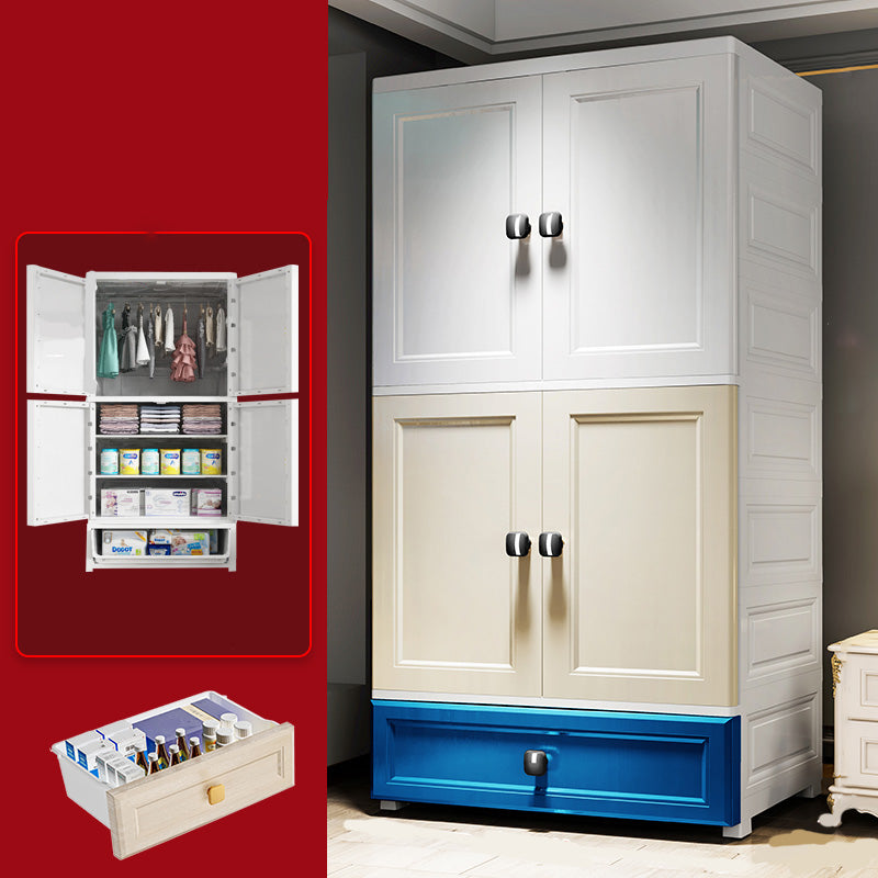 Rectangular Plastic Wardrobe Teen Style Bedroom Wardrobe Closet