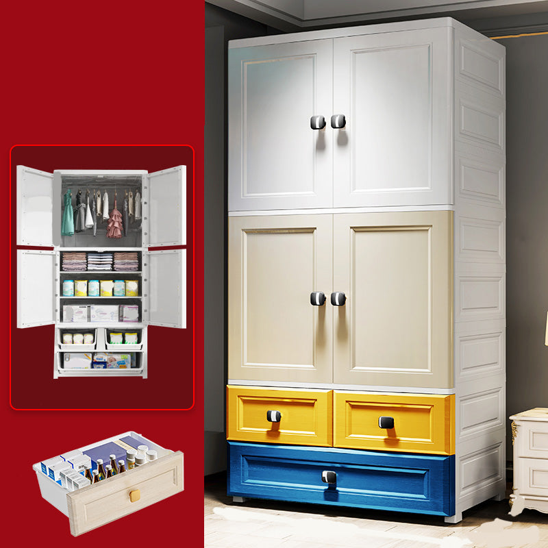 Rectangular Plastic Wardrobe Teen Style Bedroom Wardrobe Closet