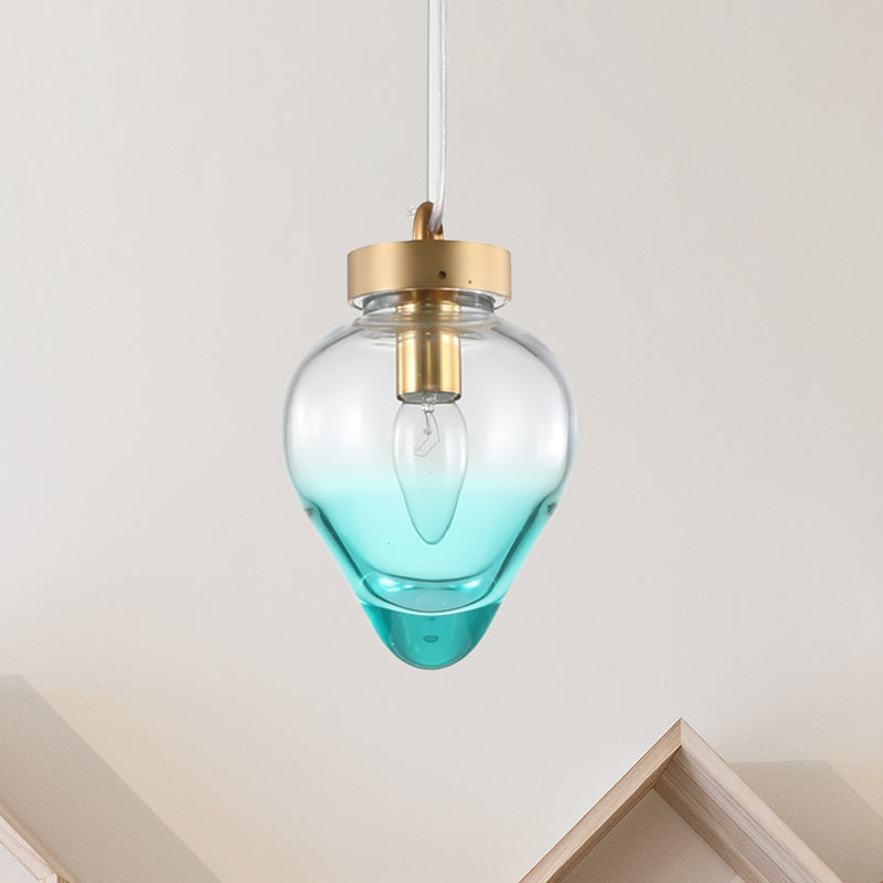 Waterdrop Esszimmer Anhänger Licht Blau/Champagnerglas 1 Glühbirnenpfosten moderne Hang Deckenlampe