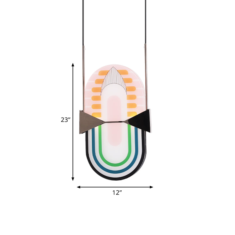 Pink Glass Oval Anhänger Kronleuchter Designer 2 Lichter hängende Deckenleuchte für Bett