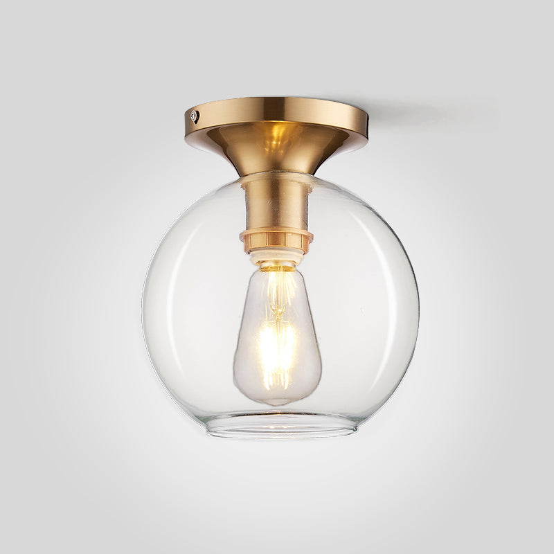 Sphère en verre transparent monté au plafond, plafonnier Vintage à 1 ampoule, luminaire pour Foyer