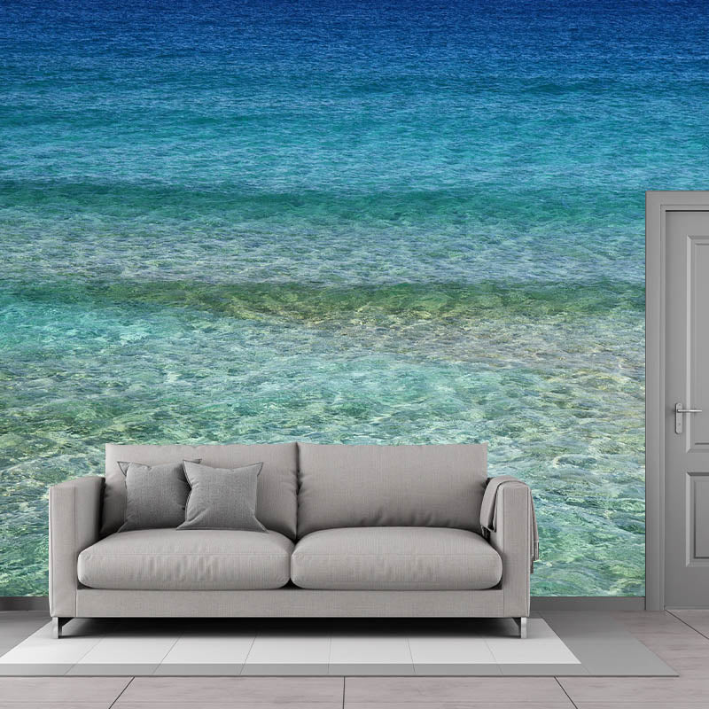 Photography Coastal Sea Printed Living Room Wallpaper Mildew Resistant Tropical