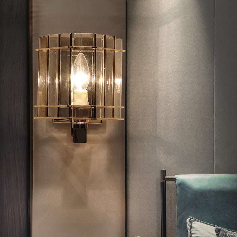 Panneau rectangle moderne Éclairage mural fumé en verre gris 1