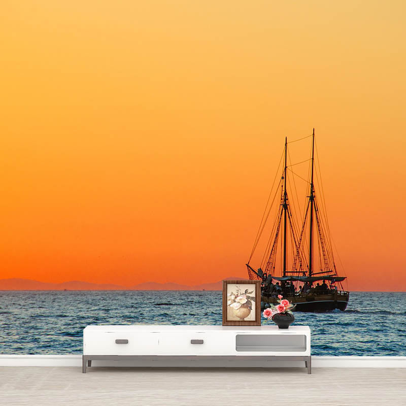 Photography Mildew Resistant Environmental Wall Mural Sea Printed Tropical