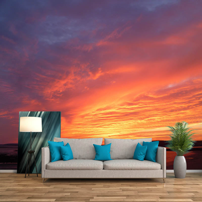 Sea Pattern Photography Wallpaper Living Room Tropical Stain Resistant