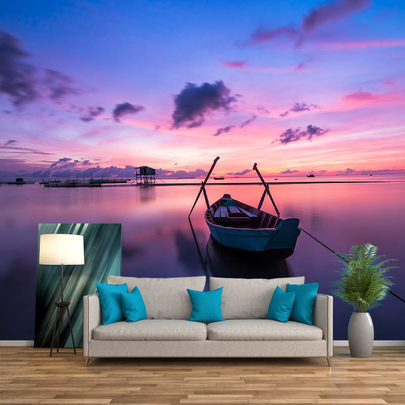 Sea Pattern Photography Wallpaper Living Room Tropical Stain Resistant