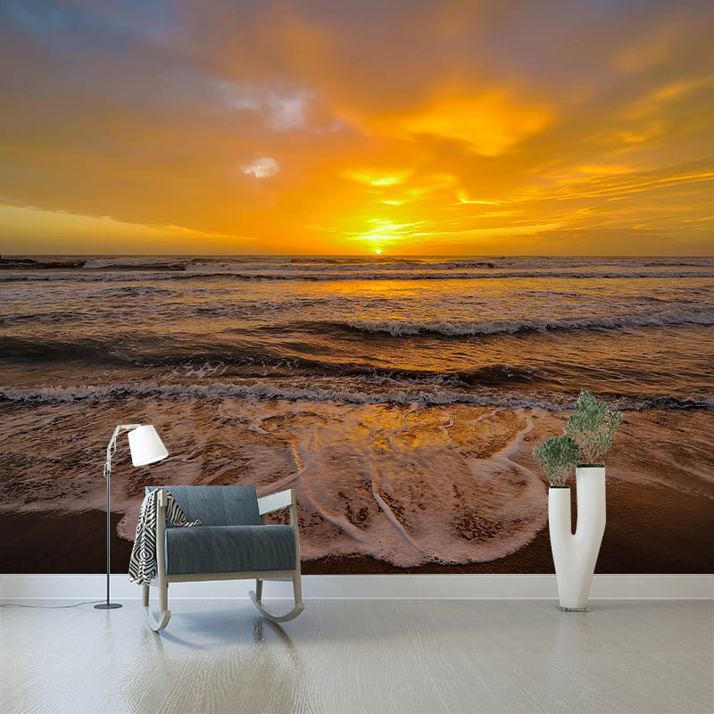 Moisture Resistant Wall Mural Photography Bedroom Sea Pattern Tropical