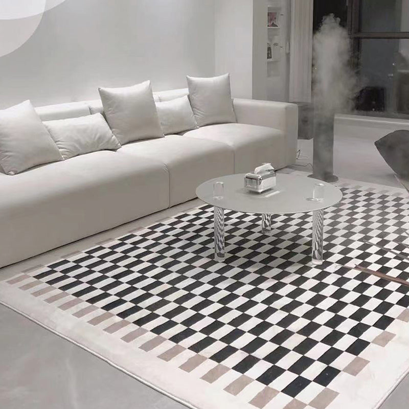 Simplicity Area Rug Lattice Pattern Simple Rug Polyester Non-Slip Area Rug