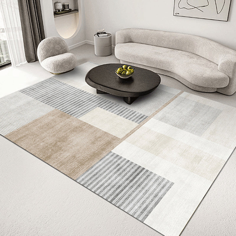 Simplicity Rug Minimalist Modern Area Rug Polyester Easy Care Carpet