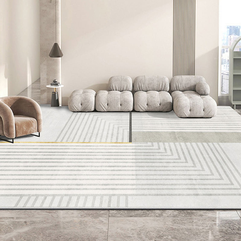 Nordic Colorblock Rug Morandi Color Modern Area Rug Polyester Easy Care Carpet for Bedroom