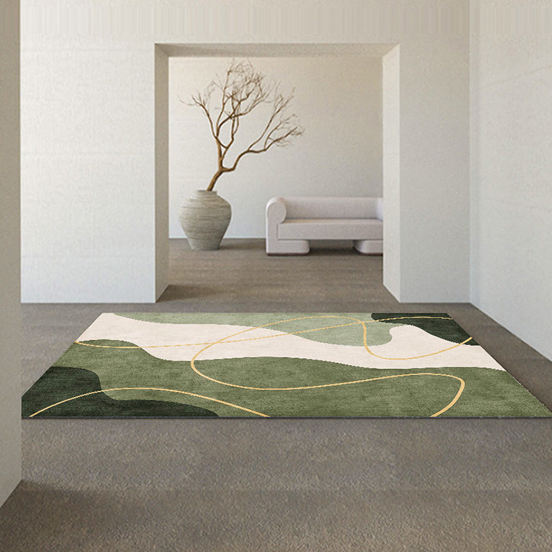 Rectangle Indoor Rug Living Room Modern Area Rug Non-Slip Backing Color Block Carpet