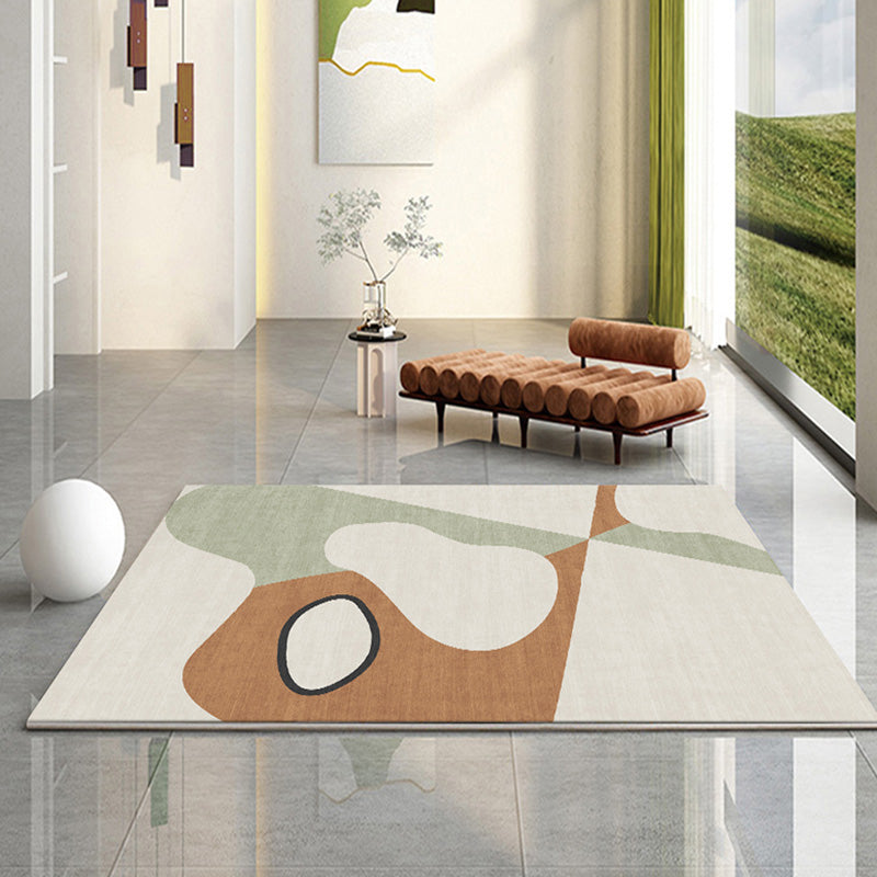 Rectangle Indoor Rug Living Room Modern Area Rug Non-Slip Backing Color Block Carpet