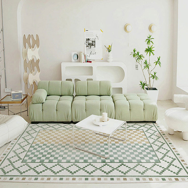 Rectangle Indoor Rug Living Room Modern Area Rug Non-Slip Backing Color Block Carpet
