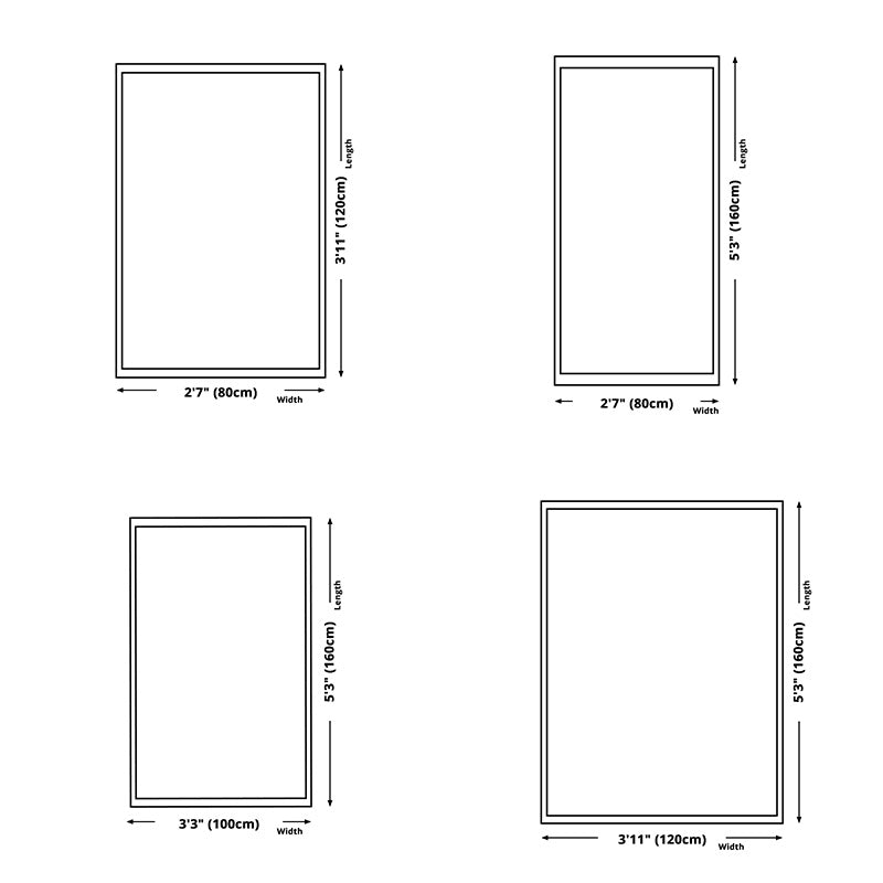 Rectangle Indoor Rug Living Room Modern Area Rug Non-Slip Backing Color Block Carpet