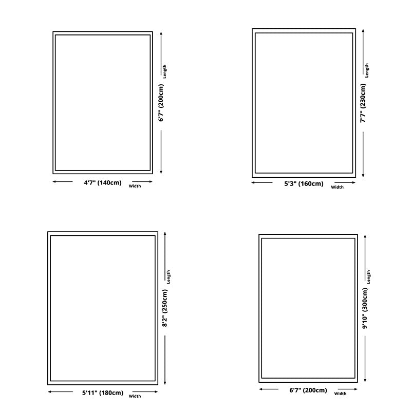 Rectangle Indoor Rug Living Room Modern Area Rug Non-Slip Backing Color Block Carpet