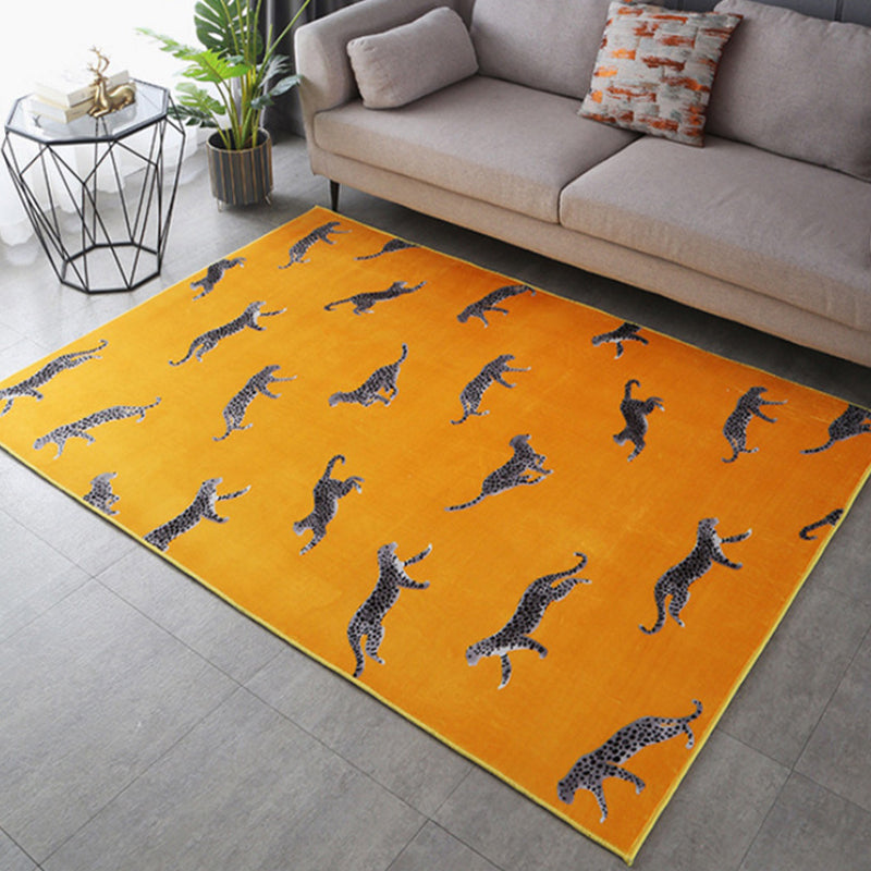 Tiger Printed Rug Polyster Rectangle Area Carpet Balcony Modern Stain Resistant Area Rug