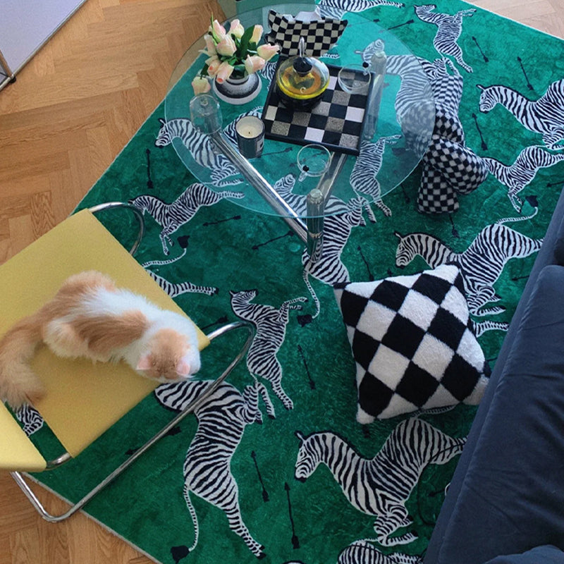 Tiger Printed Rug Polyster Rectangle Area Carpet Balcony Modern Stain Resistant Area Rug