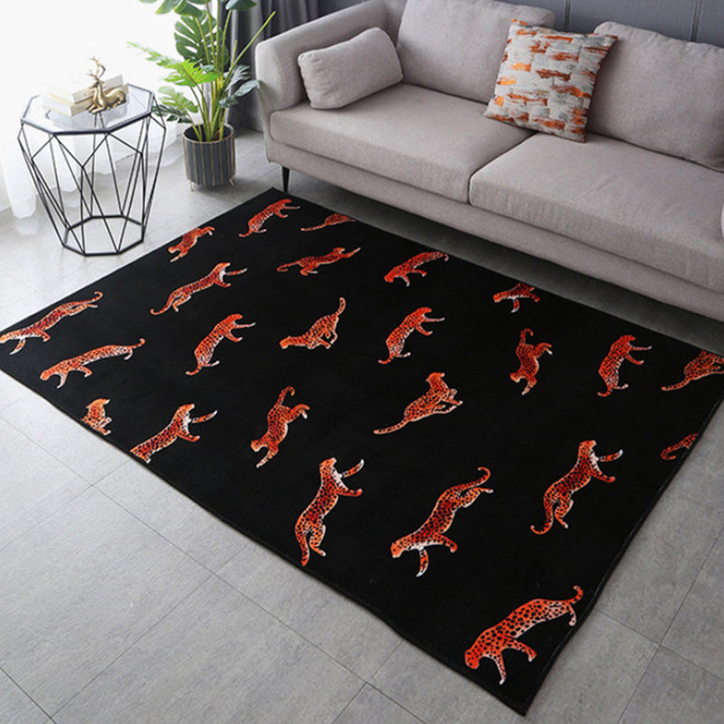 Tiger Printed Rug Polyster Rectangle Area Carpet Balcony Modern Stain Resistant Area Rug