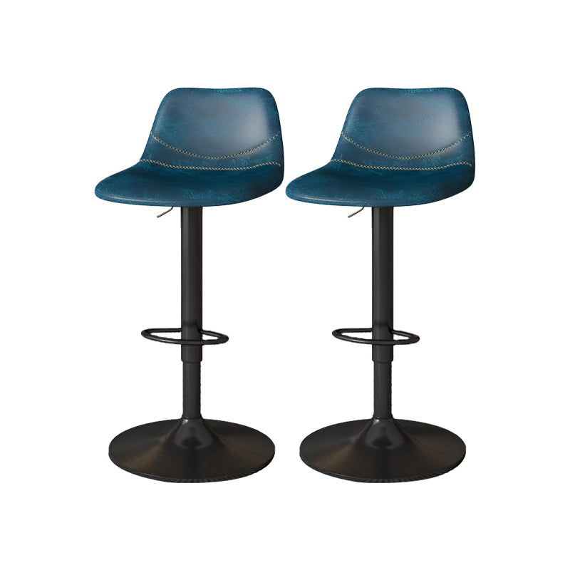 Contemporary Adjustable Height Swivel Armless Bar Stool with Metal Base