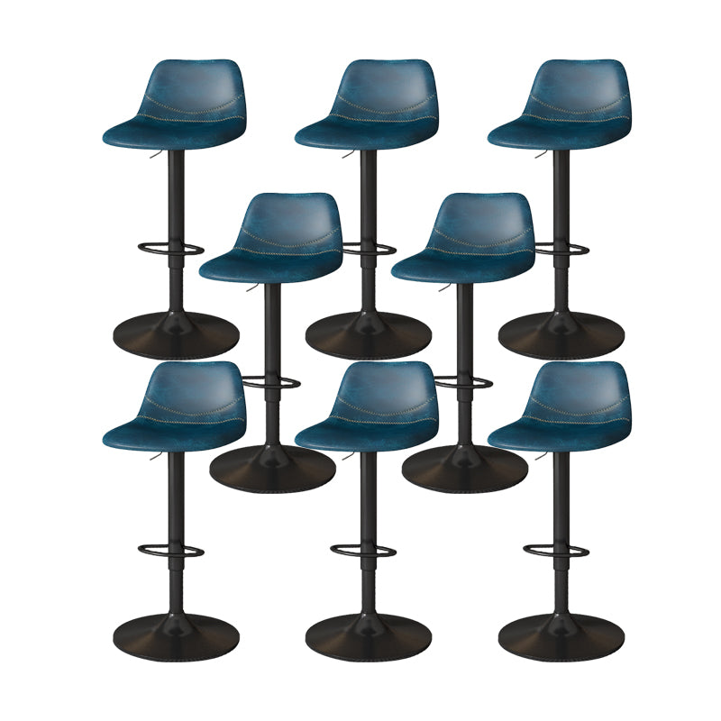 Contemporary Adjustable Height Swivel Armless Bar Stool with Metal Base