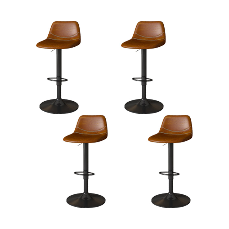 Contemporary Adjustable Height Swivel Armless Bar Stool with Metal Base