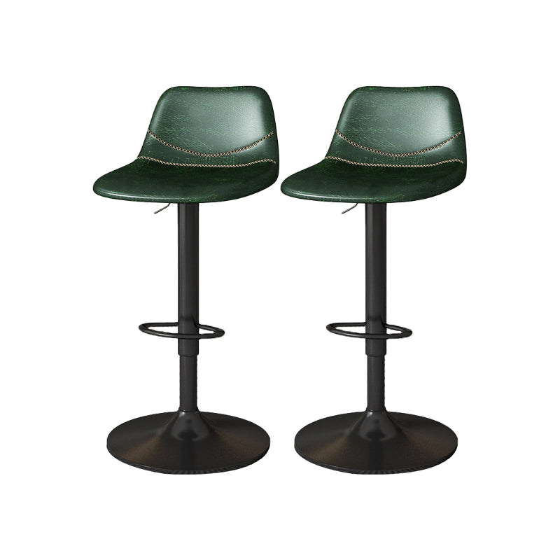 Contemporary Adjustable Height Swivel Armless Bar Stool with Metal Base