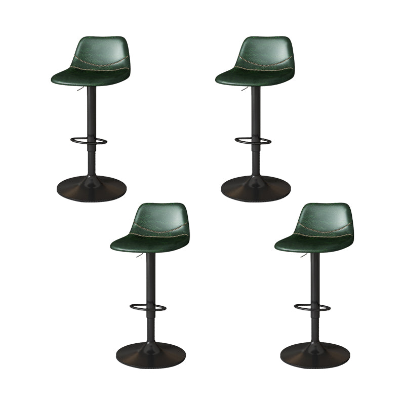 Contemporary Adjustable Height Swivel Armless Bar Stool with Metal Base