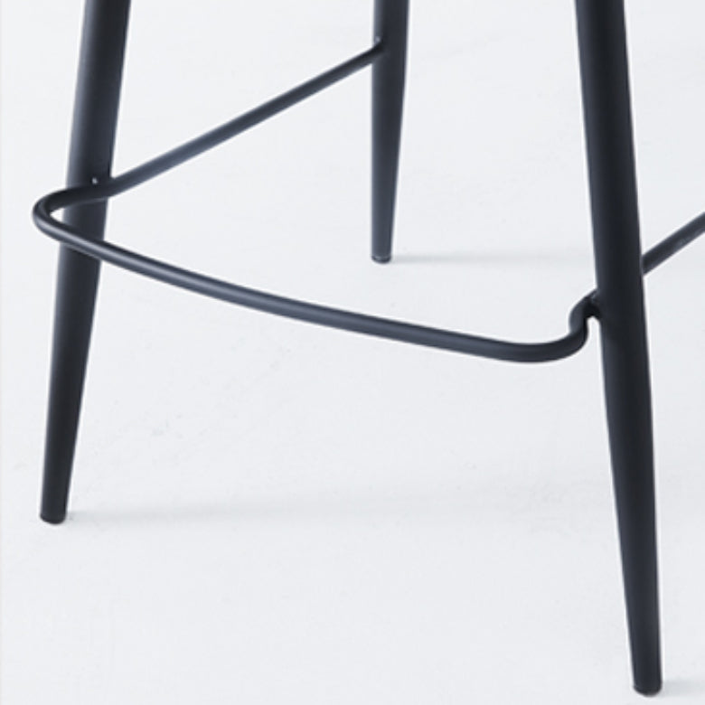Faux Leather Armless Counter Stool Modern Style Low Back Bar Stool