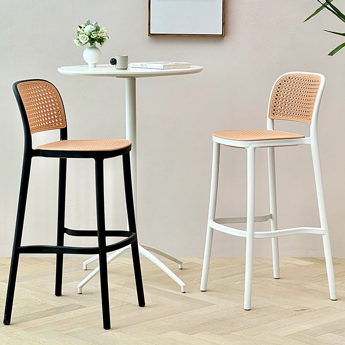 Plastic Stackable Bar Stool Modern Backrest Bar Stools for Dining Room