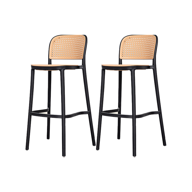 Plastic Stackable Bar Stool Modern Backrest Bar Stools for Dining Room