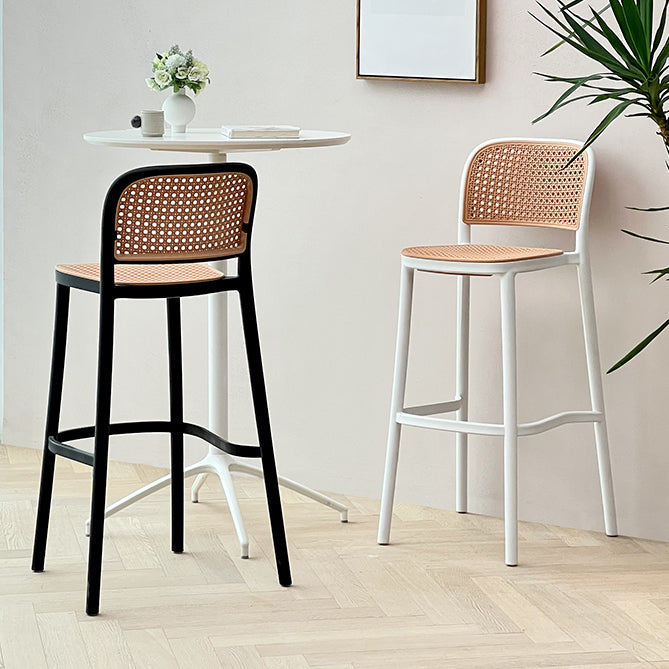 Plastic Stackable Bar Stool Modern Backrest Bar Stools for Dining Room